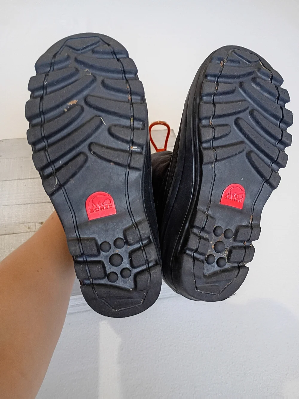 SOREL Kids Flurry Waterproof Winter Snow Boots Black Orange Red Size 12